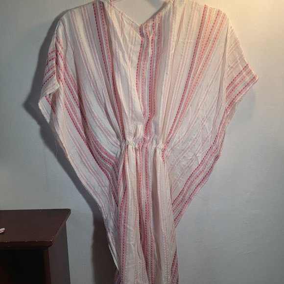 Raviya ✨ Pink & White Striped ✨ Bathing Suit Coverup ✨ Adjustable Waist Tie ✨ - Picture 8 of 11